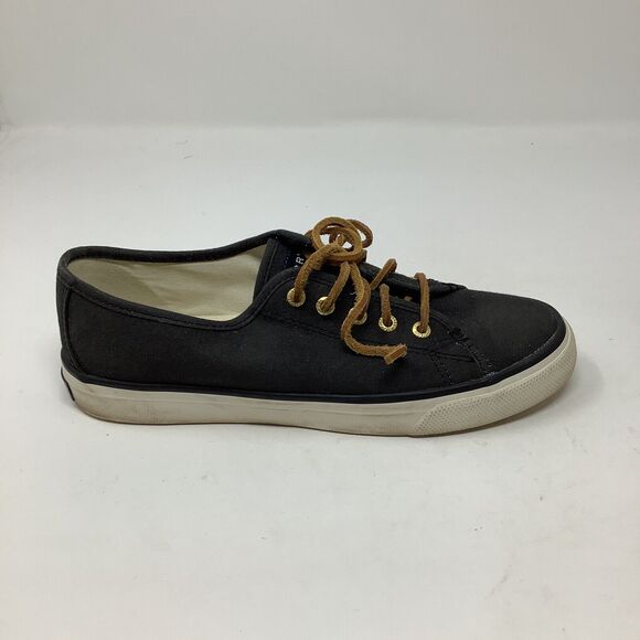 Sperry Top Sider Seacoast Canvas Slip On Shoes Sneakers Women Sz 7.5 Navy‎ Blue - Picture 4 of 16